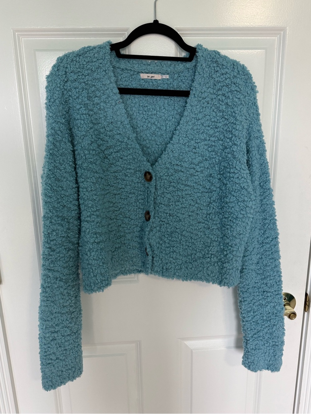 Fuzzy Button Up Cardigan Sweater